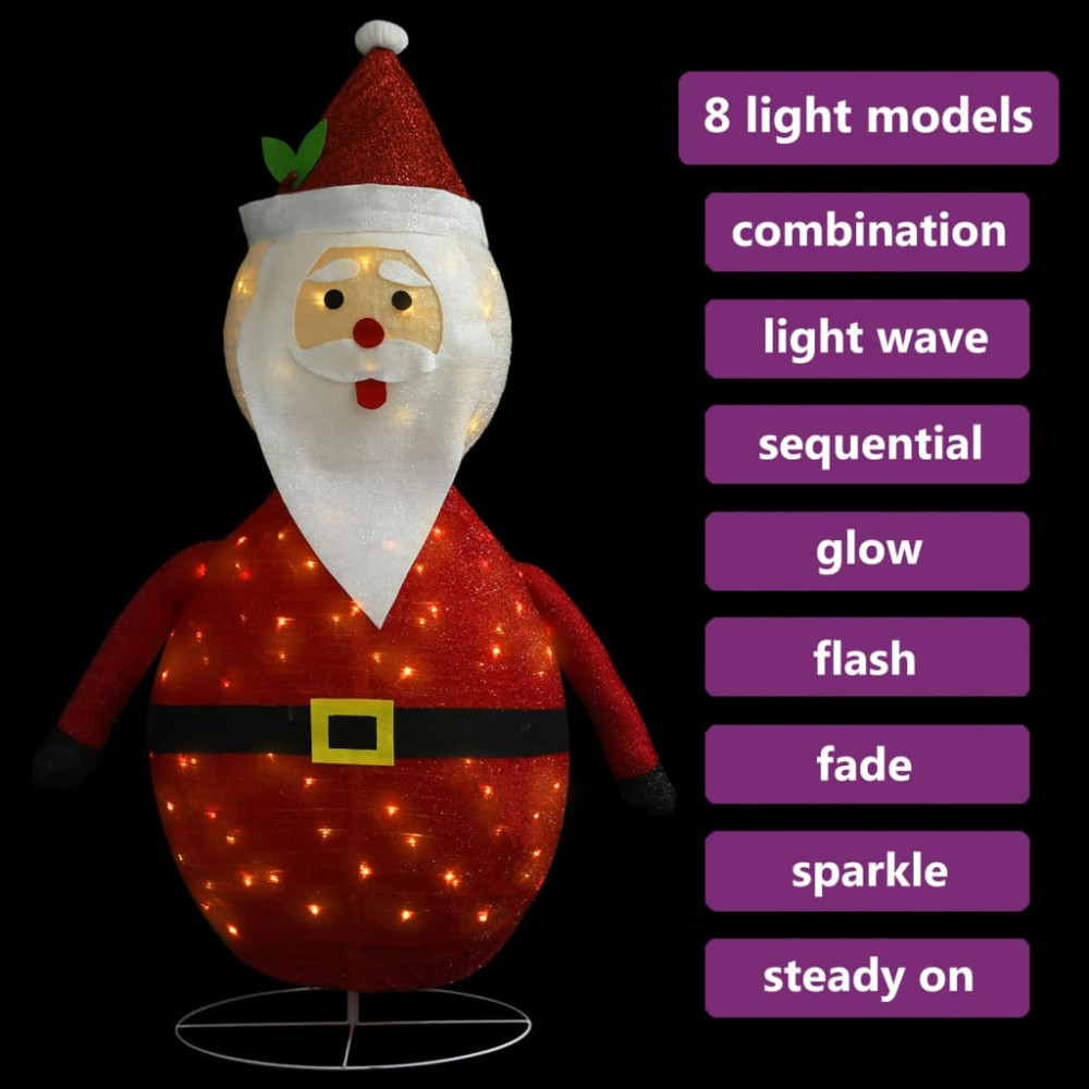 Produktbild för Dekorativ jultomte med LED lyxigt tyg 90 cm