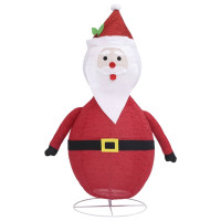 Produktbild för Dekorativ jultomte med LED lyxigt tyg 90 cm