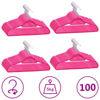 Produktbild för Klädgalgar 100 st halkfria rosa sammet