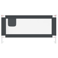 Produktbild för Sängskena för barn mörkgrå 180x25 cm tyg