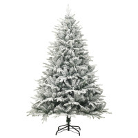 Produktbild för Plastgran med snö grön 210 cm PVC&PE