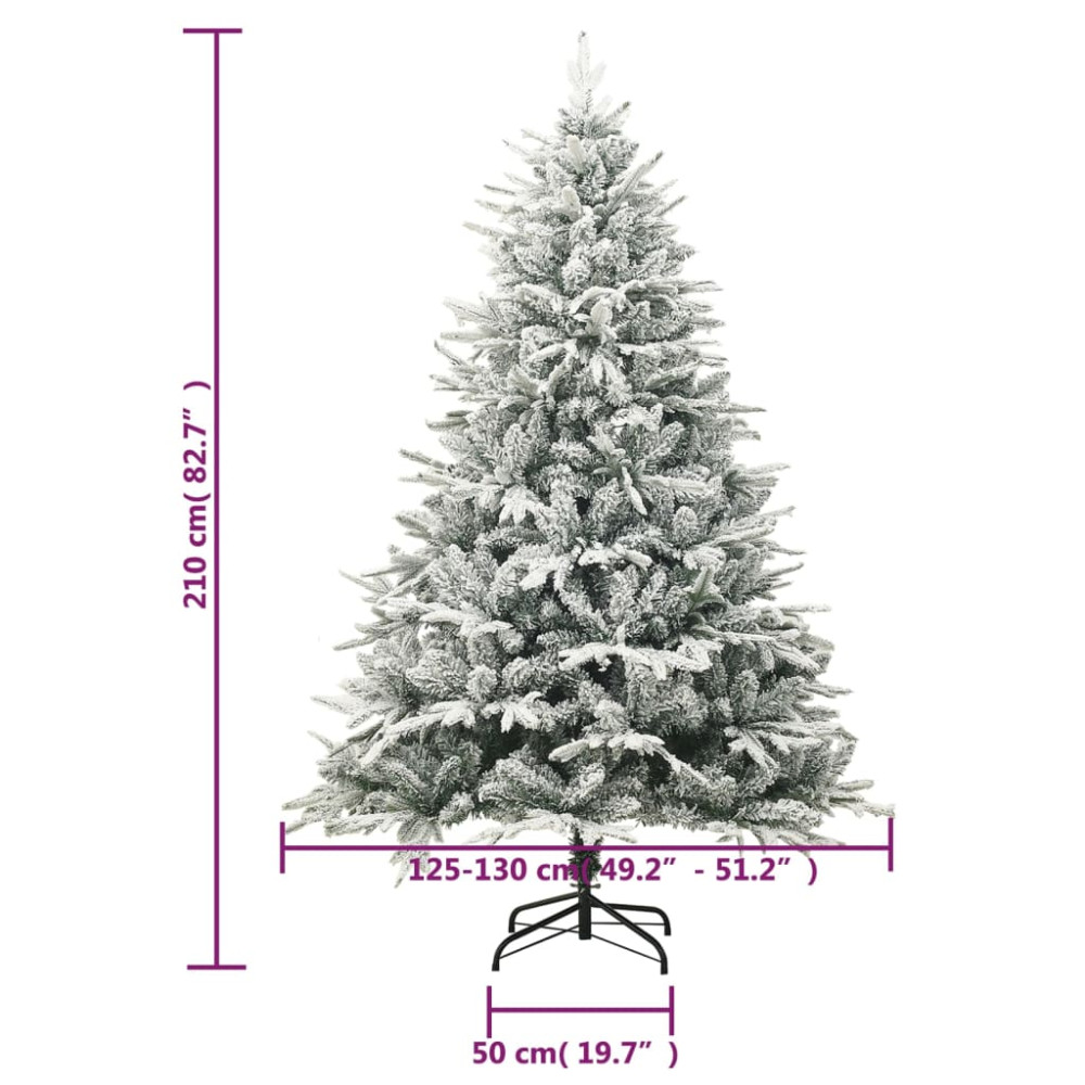 Produktbild för Plastgran med snö grön 210 cm PVC&PE