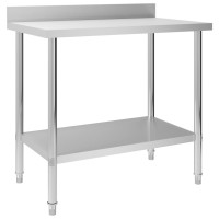 Produktbild för Arbetsbord med stänkskydd 100x60x93 cm rostfritt stål