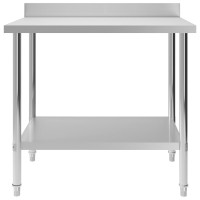 Produktbild för Arbetsbord med stänkskydd 100x60x93 cm rostfritt stål