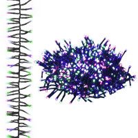 Produktbild för Ljusslinga med 1000 LED cluster flerfärgad pastell 11 m PVC