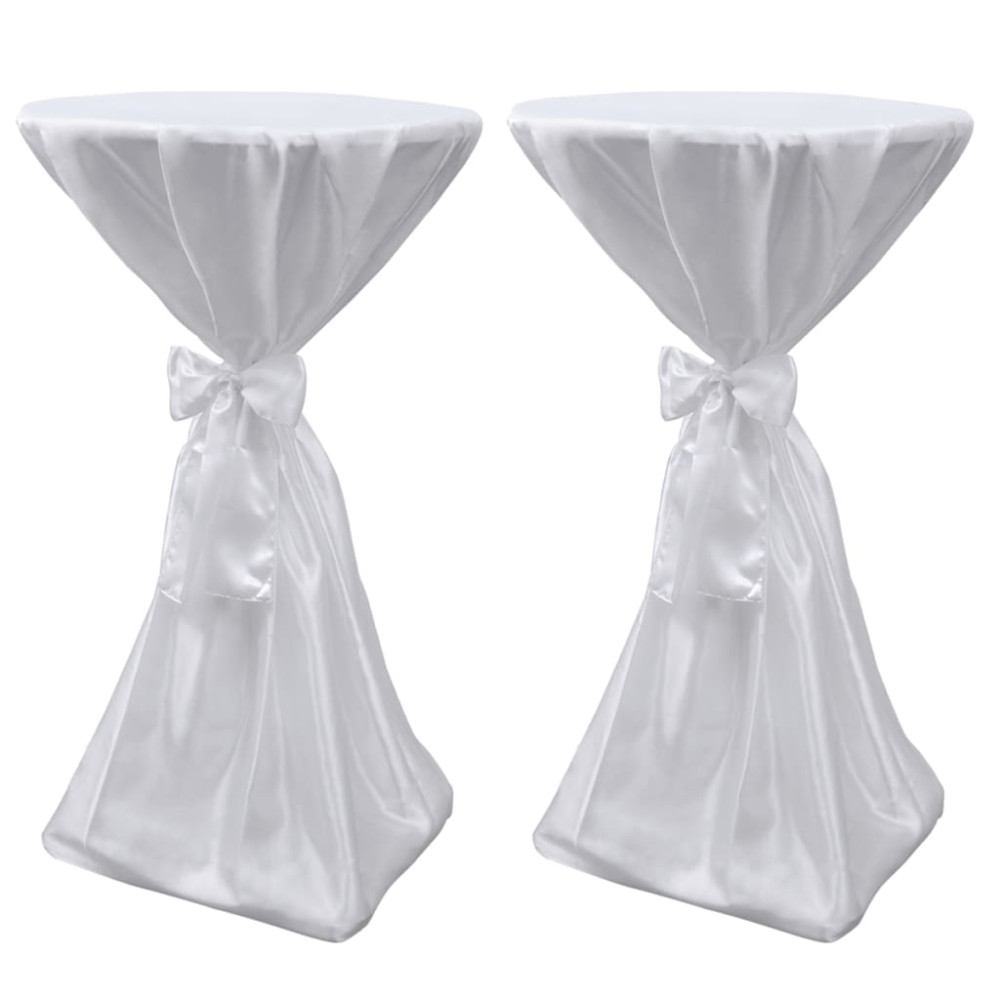 Produktbild för Vit bordsduk med rosett 60 cm 2-pack