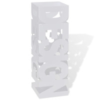 Miniatyr av produktbild för Paraplyställ 48,5 cm fyrkantig stål vit