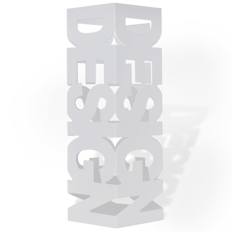 Produktbild för Paraplyställ 48,5 cm fyrkantig stål vit