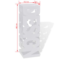 Miniatyr av produktbild för Paraplyställ 48,5 cm fyrkantig stål vit