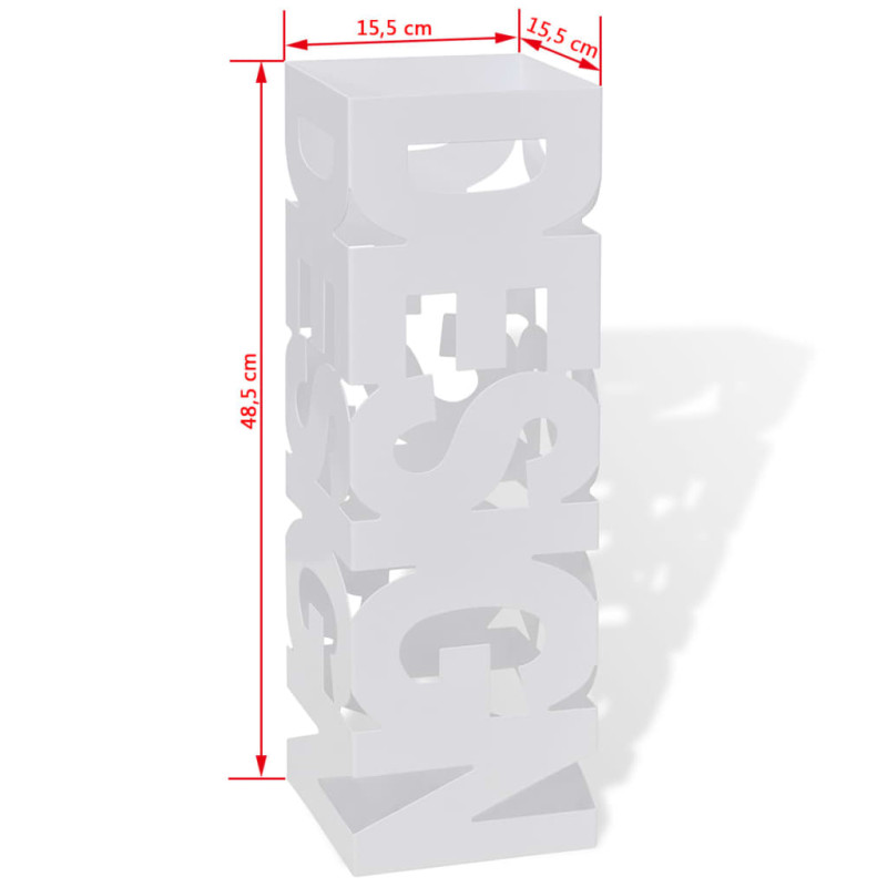 Produktbild för Paraplyställ 48,5 cm fyrkantig stål vit