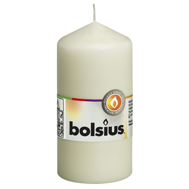 Produktbild för Bolsius Blockljus 10 st 120x58 mm elfenben