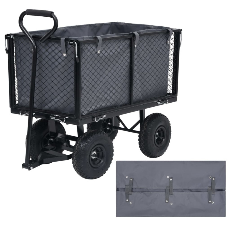 Produktbild för Innerfoder till trädgårdsvagn mörkgrå 81x41x40 cm tyg