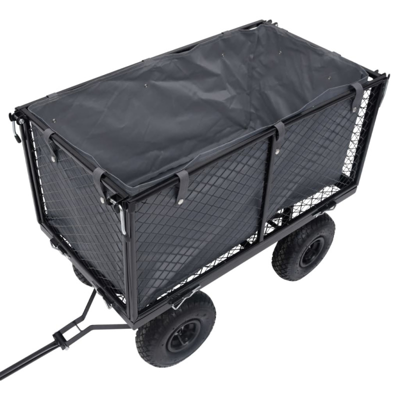 Produktbild för Innerfoder till trädgårdsvagn mörkgrå 81x41x40 cm tyg