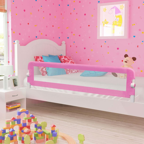 vidaXL Sängskena för barn rosa 180x42 cm polyester