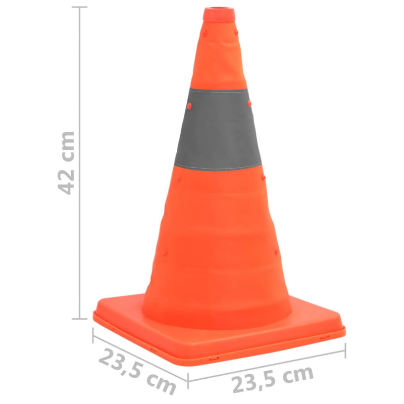 Produktbild för Hopfällbar trafikkon 10 st 42 cm