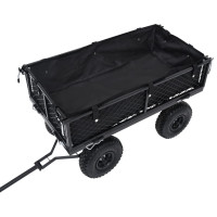 Produktbild för Innerfoder till trädgårdsvagn svart 81x41x21 cm tyg