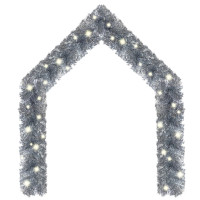 Produktbild för Julgirlang med LED-lampor 10 m silver