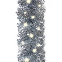 Produktbild för Julgirlang med LED-lampor 10 m silver