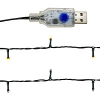 Produktbild för Julgirlang med LED-lampor 10 m silver