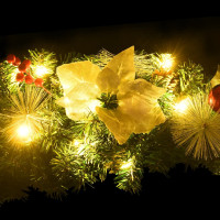Produktbild för Julbåge med LED grön 90 cm PVC