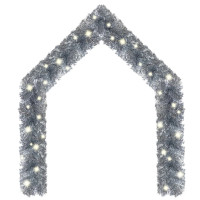 Produktbild för Julgirlang med LED-lampor 20 m silver