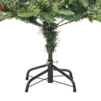 Produktbild för Belyst julgran med kottar grön 150 cm PVC&PE