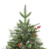 Produktbild för Belyst julgran med kottar grön 120 cm PVC&PE