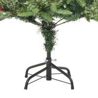 Produktbild för Belyst julgran med kottar grön 120 cm PVC&PE