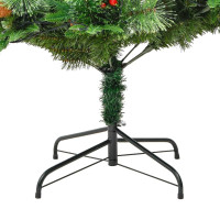 Produktbild för Belyst julgran med kottar grön 195 cm PVC&PE