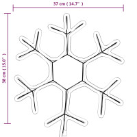 Produktbild för Snöflinga ljusslinga med LED 3 st varmvit 38x37 cm