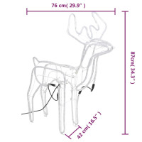 Produktbild för Julrenar med rörliga huvud 3 st kallvit 76x42x87cm