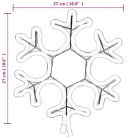 Produktbild för Snöflinga ljusslinga med LED 2 st varmvit 27x27 cm