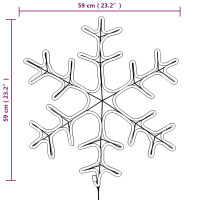 Produktbild för Snöflinga ljusslinga med LED 3 st varmvit 59x59 cm