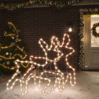 Produktbild för Renfigur 2 st ljusslinga med LED varmvit 57x55x4,5 cm