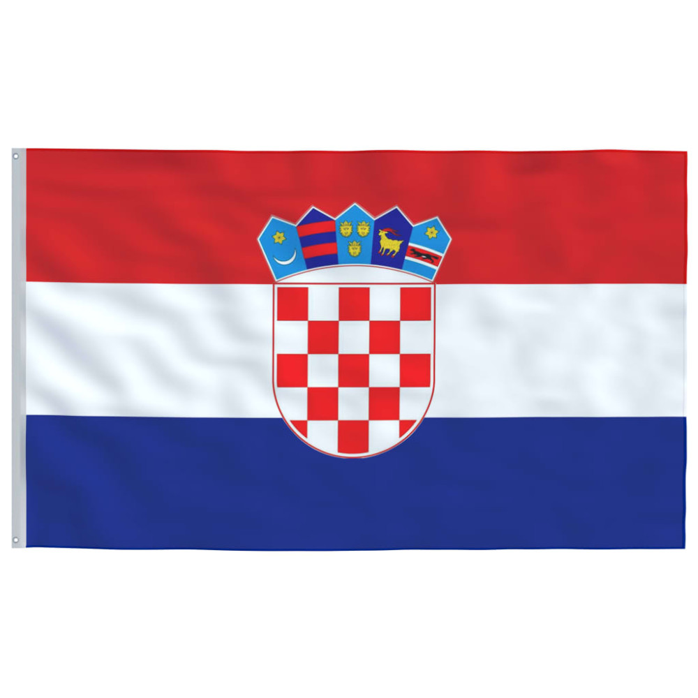 Produktbild för Kroatiens flagga med flaggstång 6,08 m aluminium
