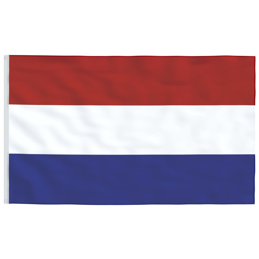 Produktbild för Nederländernas flagga och flaggstång 5,5 m aluminium