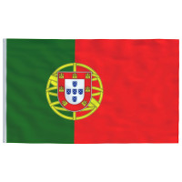Produktbild för Portugals flagga och flaggstång 6,08 m aluminium