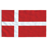 Produktbild för Danmarks flagga med flaggstång 6,23 m aluminium