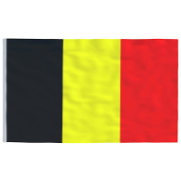 Produktbild för Belgiens flagga och flaggstång 5,5 m aluminium
