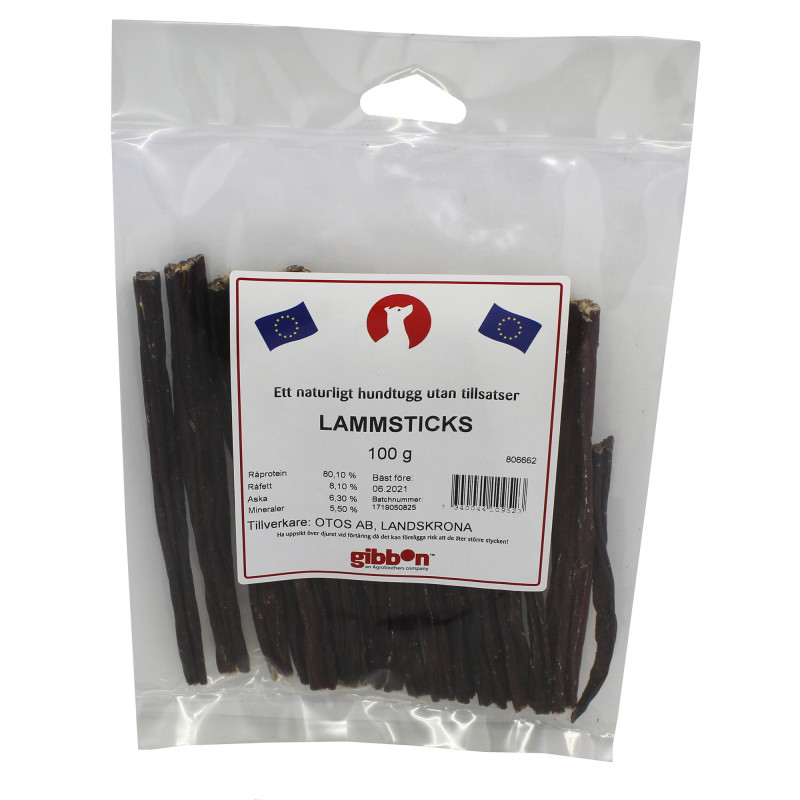 Produktbild för Lammsticks, torkade EU 100 gram