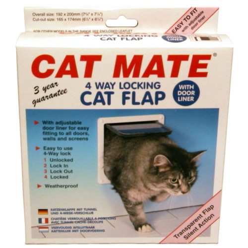 Pet Mate Kattdörr CatMate 4-vägs låsbar Vit 192x200mm