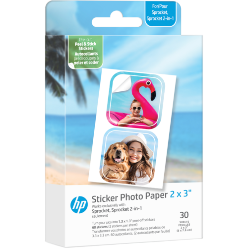 HP HP Sprocket Zink paper Luna 30-pack 2x3" pre-cut 1,3x1,3 sticker