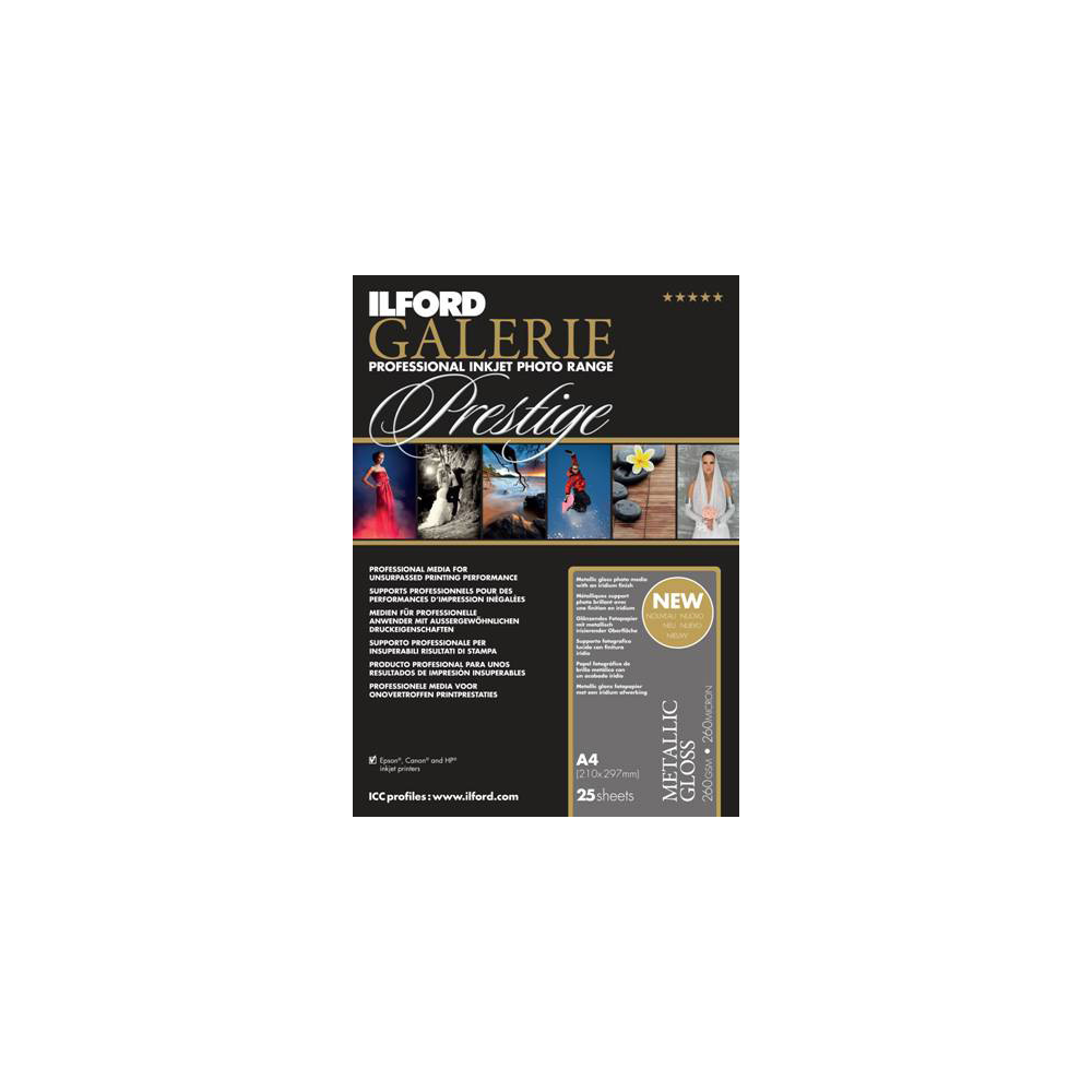 Produktbild för Ilford Galerie Metallic Gloss 260g A4 25 Sheets