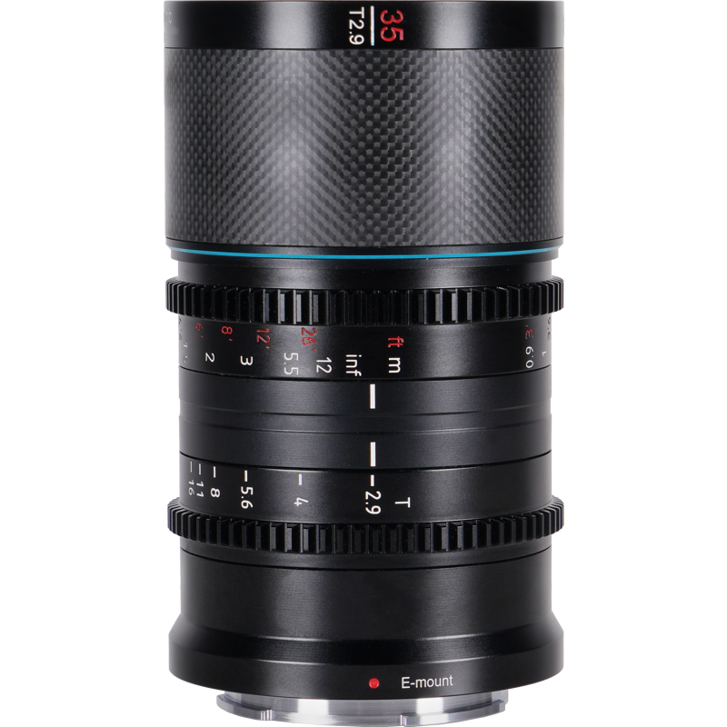 Produktbild för Sirui Anamorphic Lens Saturn 35mm T2.9 1.6x Carbon Fiber Full Frame E-Mount (Blue Flare)