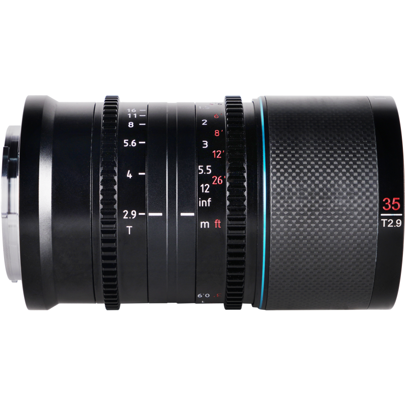 Produktbild för Sirui Anamorphic Lens Saturn 35mm T2.9 1.6x Carbon Fiber Full Frame E-Mount (Blue Flare)