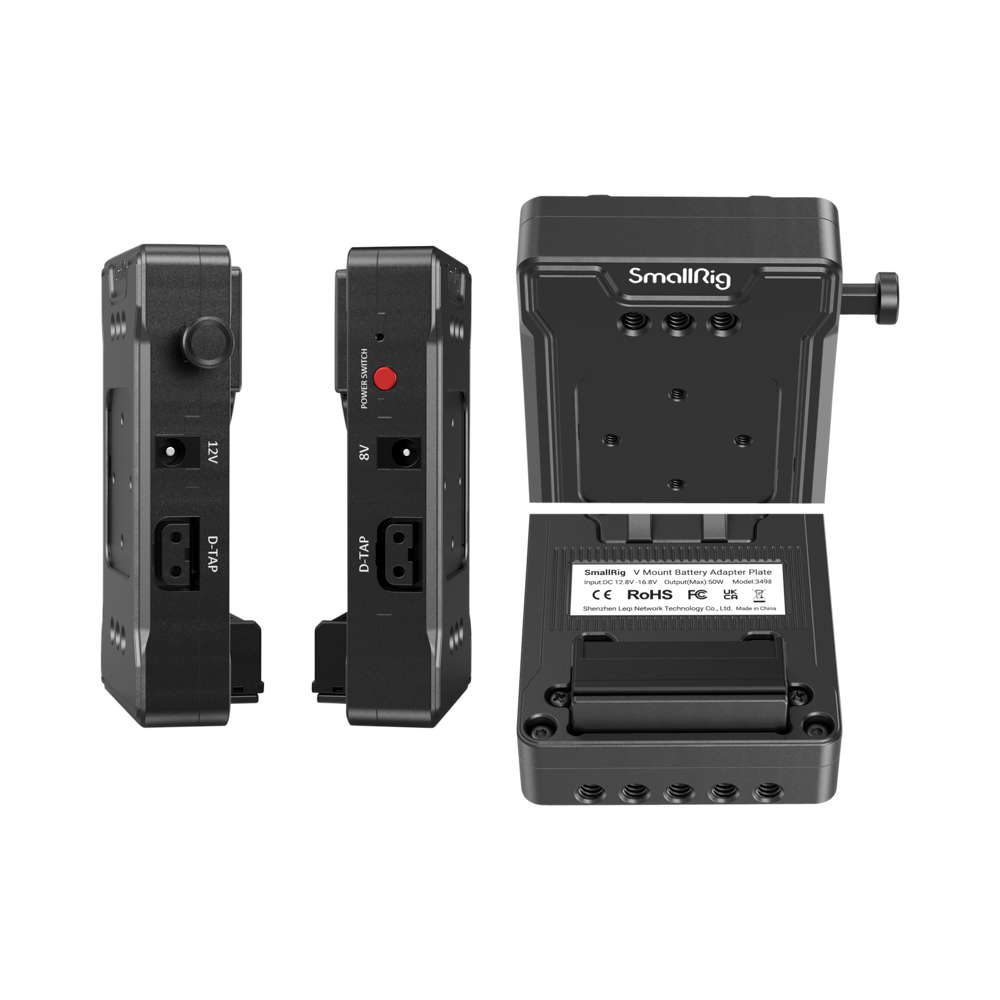 Produktbild för SmallRig 3498 Battery Adapter Plate V-Mount (Basic Version) with Dual Rod Clamp
