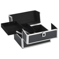 Produktbild för Sminklåda 22x30x21 cm svart aluminium