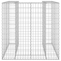 Produktbild för Gabionmur för soptunna galvaniserat stål 110x100x110 cm