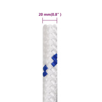 Produktbild för Båtlina vit 20 mm 100 m polypropylen