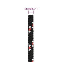 Produktbild för Båtlina svart 12 mm 25 m polypropen